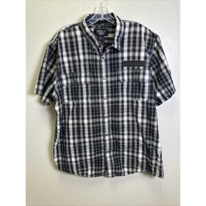 NWOT Harley Davidson Mechanic Shirt Men 2XL Plaid Black Garage Biker Embroidered
